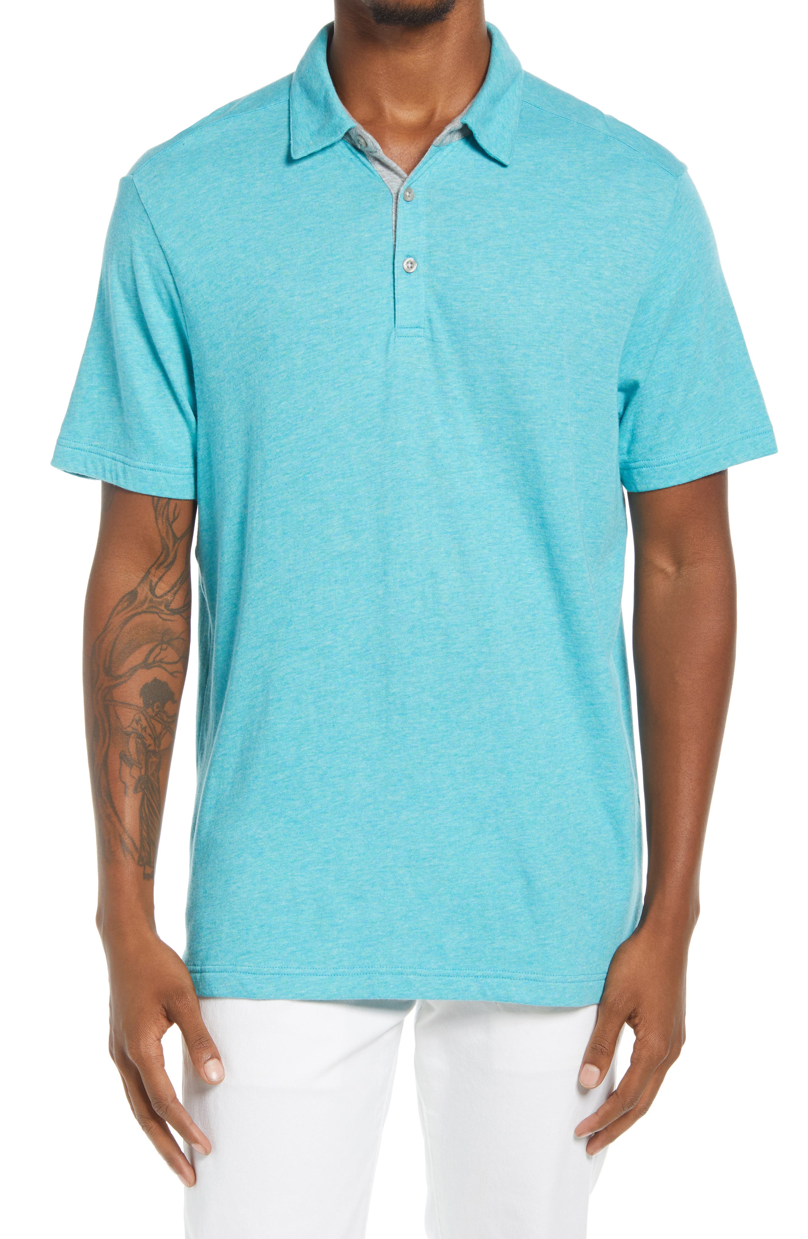 teal shirt