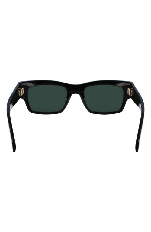 Shop Ferragamo Rivets 53mm Rectangular Sunglasses In Black