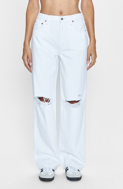 Pistola Grayson Ripped Wide Leg Jeans In Le Blanc Distressed