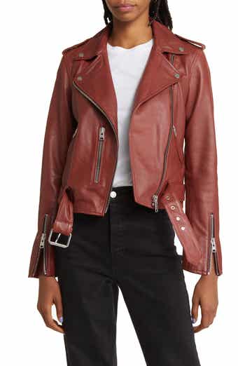 AllSaints Vela Leather Biker Jacket Nordstrom