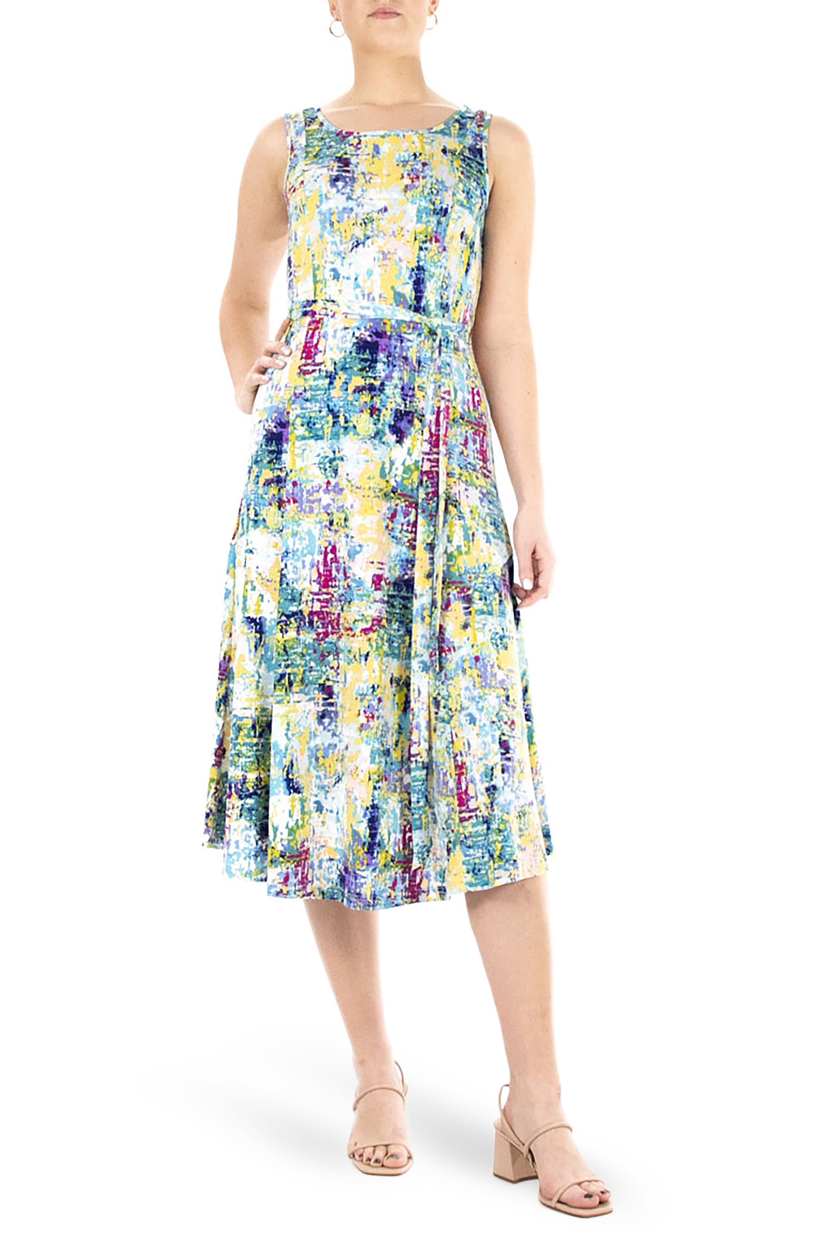 women's nina leonard print midi dress