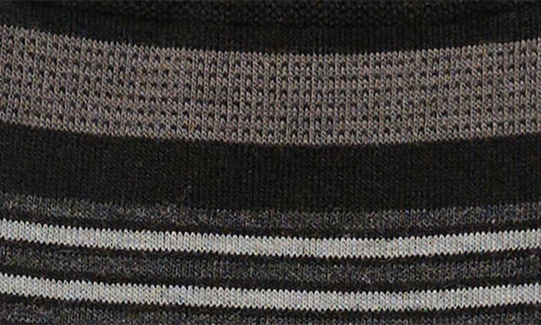 Shop Cole Haan Textured Birds Eye Stripe Crew Socks In Black