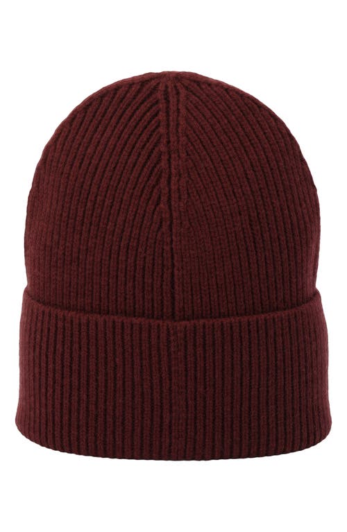 Shop Allsaints Underground Rib Beanie In Truffle Red