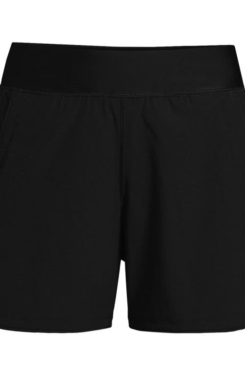 Shop Lands' End 5 Inch Quick Dry Board Shorts Swim Cover-up Shorts In Black