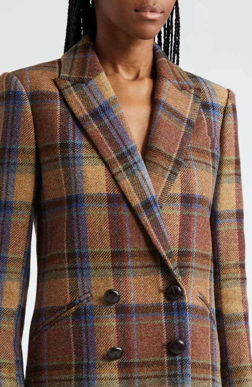 Shop Veronica Beard Oria Plaid Wool Dickey Jacket In Russet Multi