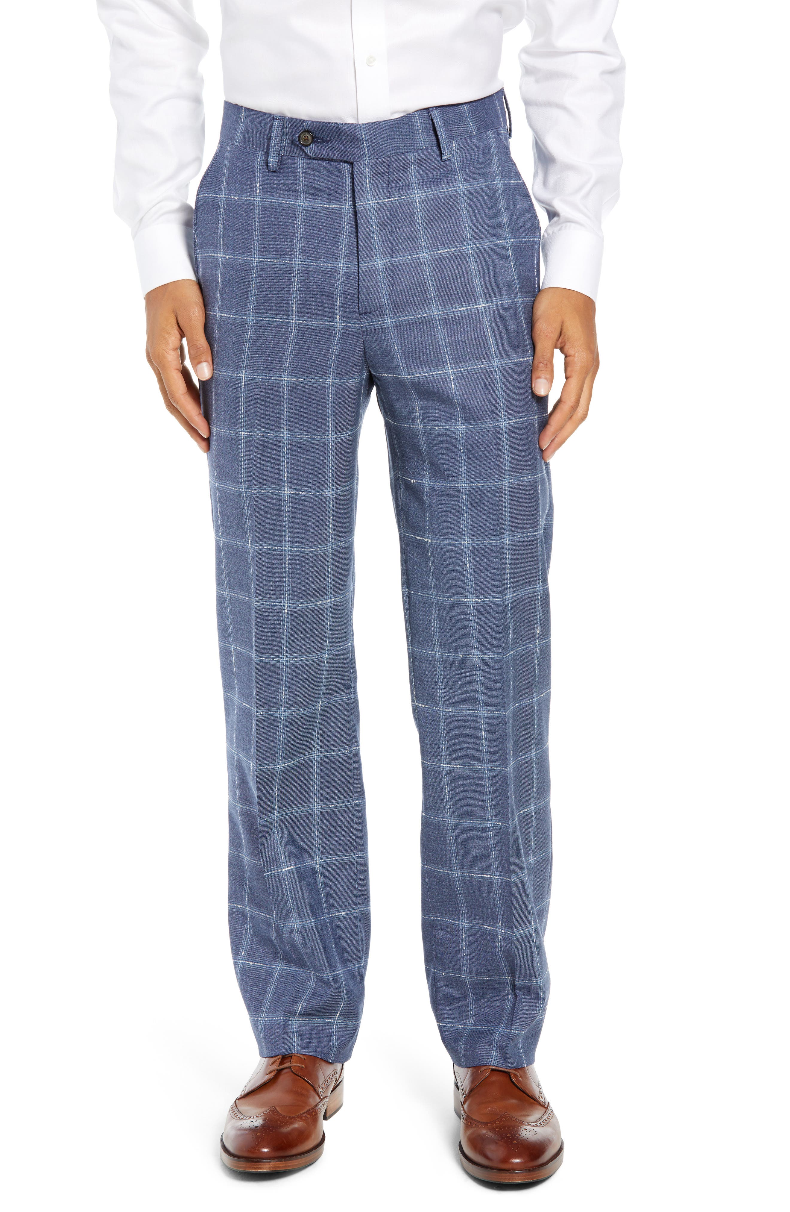 blue plaid pants for men