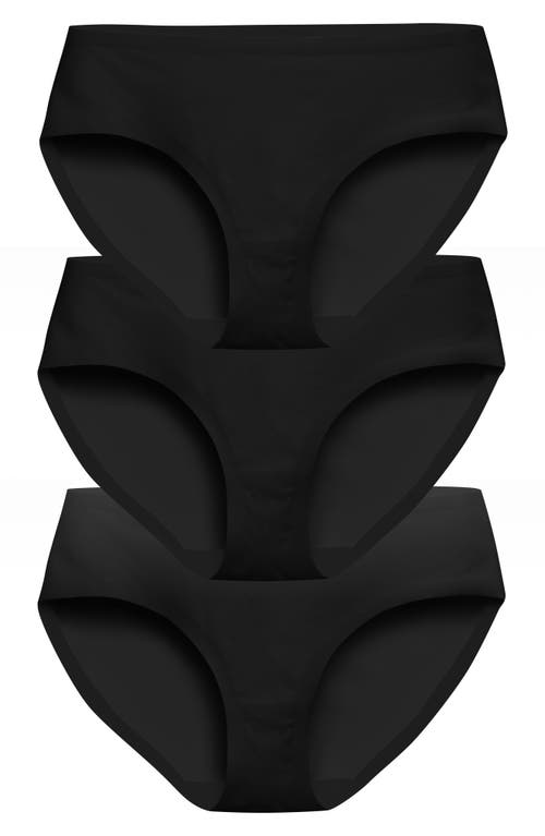 Assorted 3-Pack Hipster Briefs in Black