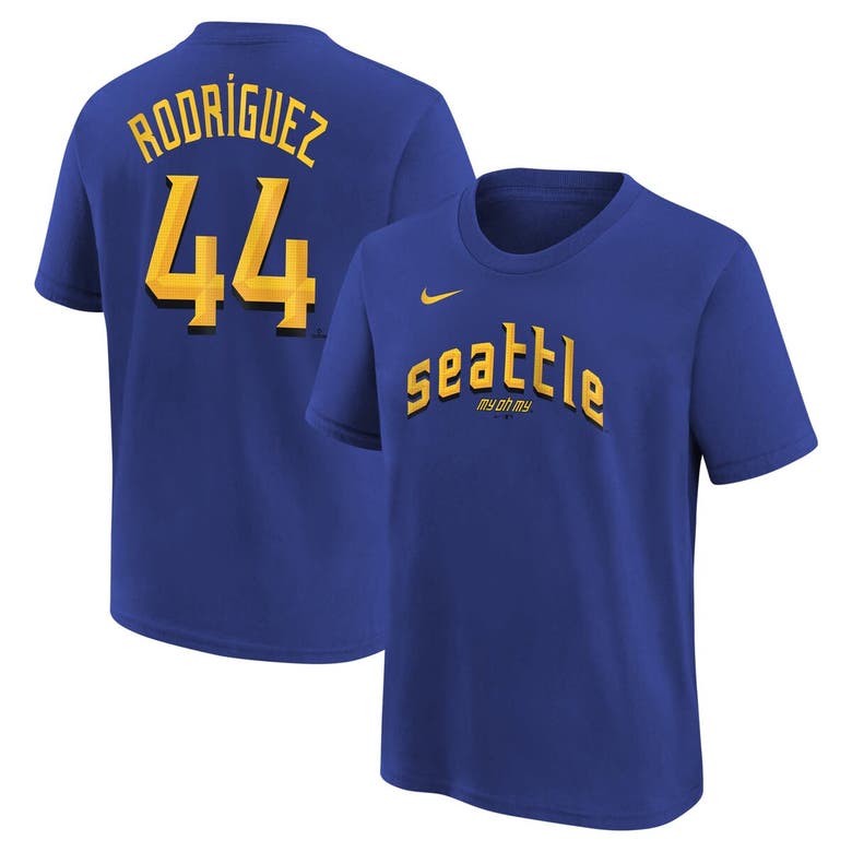 Shop Nike Youth  Julio Rodríguez Royal Seattle Mariners Fuse City Connect Name & Number T-shirt