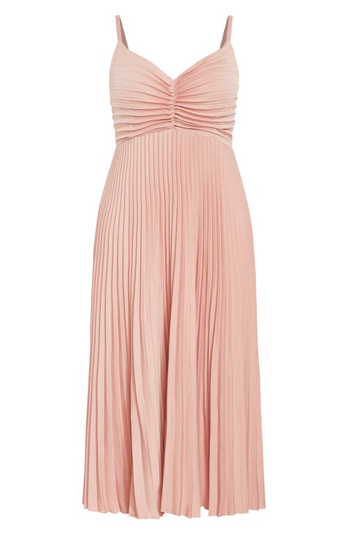 Shop City Chic Ariana Pleat Dress In Vintage Rose