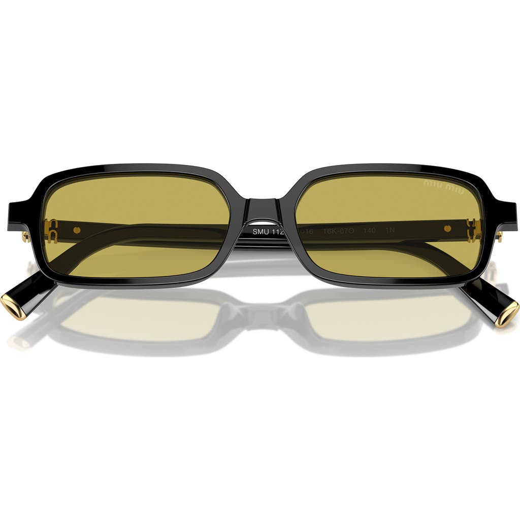 Miu Miu 51mm Rectangular Sunglasses In Black
