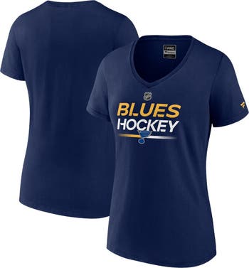 Fanatics Branded Blue St. Louis Blues Spirit Lace-Up V-Neck Long Sleeve Jersey T-Shirt