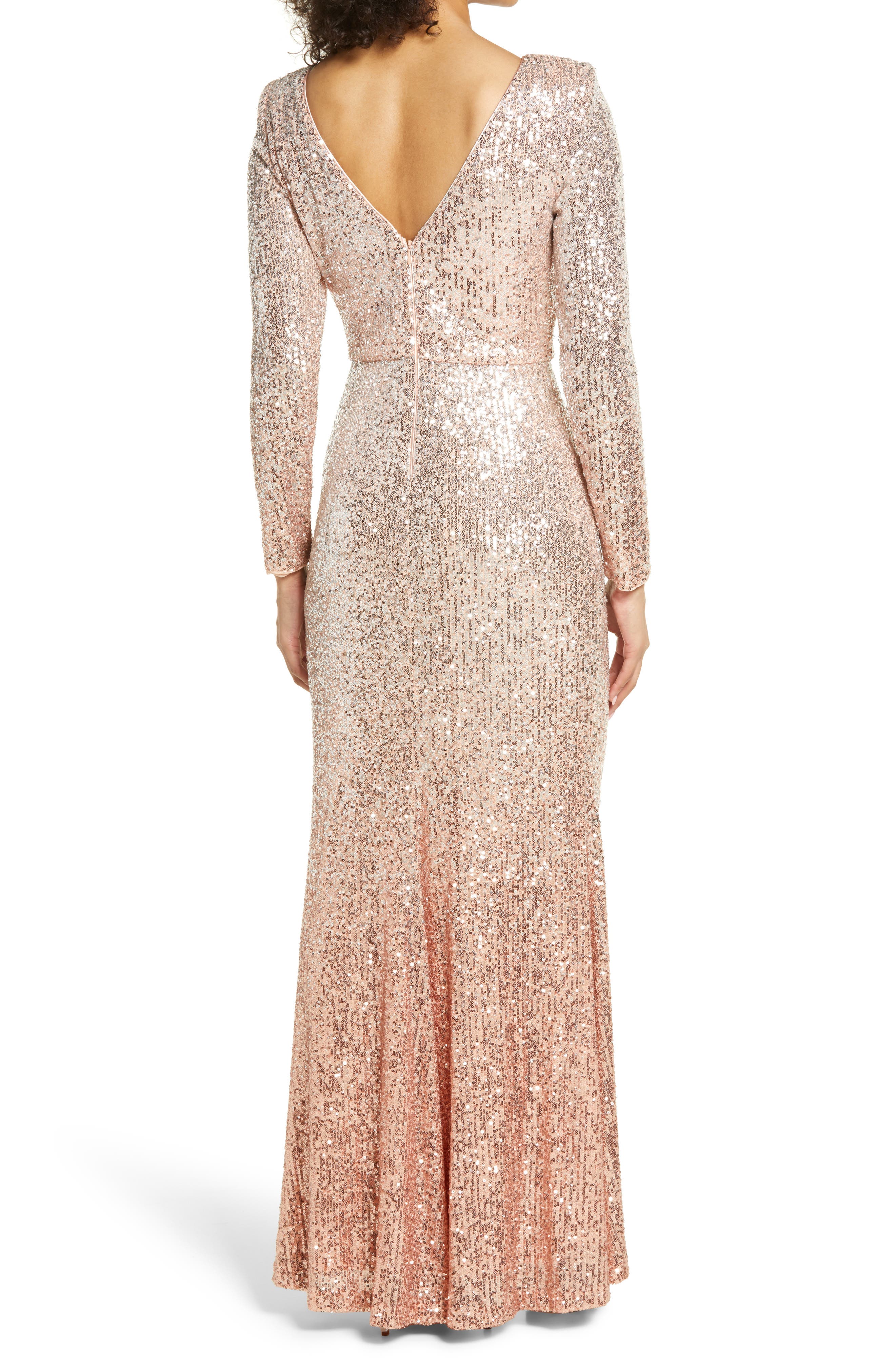 full sleeve sequin gown