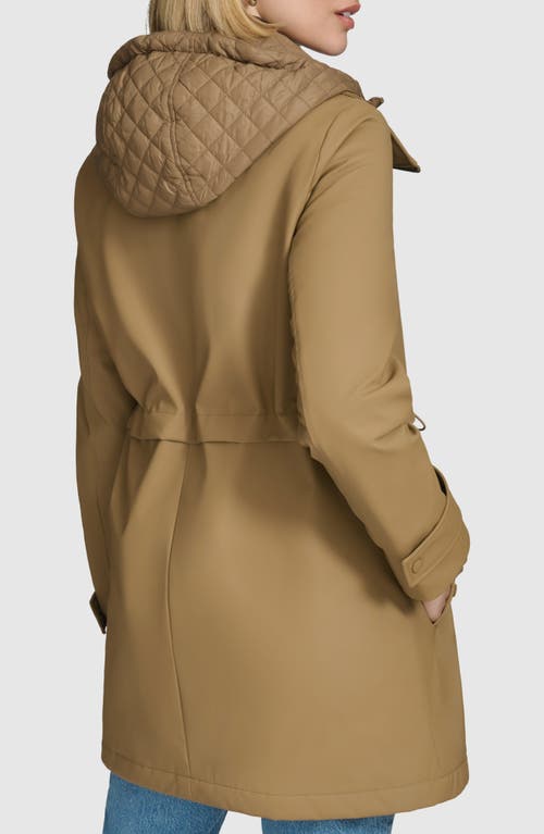 Andrew Marc Ryder Hooded Bib Inset Parka In Twig