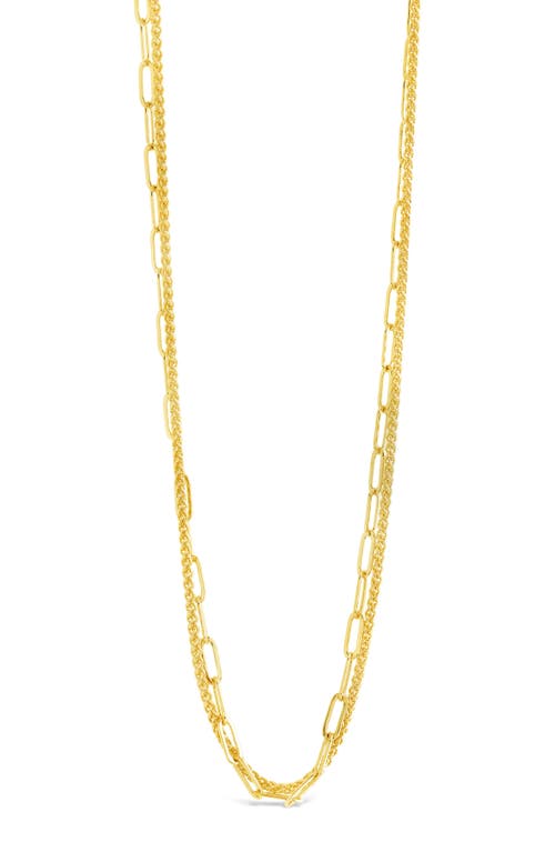 Sterling Forever Emery Textured Chain Necklace In Gold