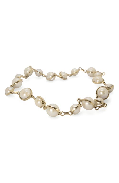 Shop Leslie Paige Baroque Freshwater Pearl Necklace In Yellow Gold/pearl