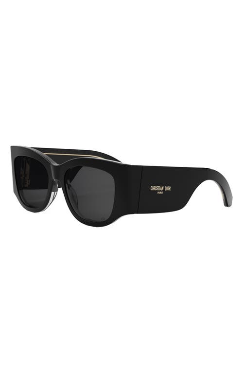 Shop Dior The Nuit S1i 54mm Square Sunglasses In Shiny Black/smoke