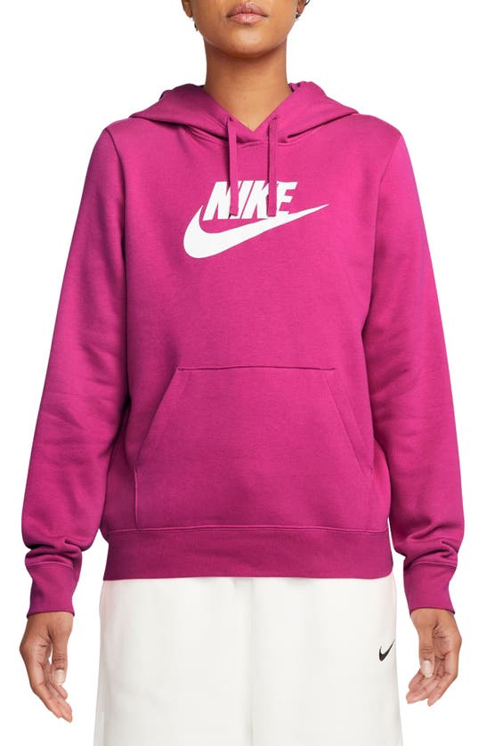 Nike Sportswear Club Fleece Hoodie In 615fireberry/ White