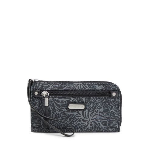 Baggallini Zip Around Rfid Wallet Wristlet In Midnight Blossom