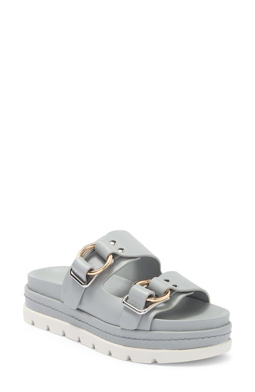 JSlides Baha Slide Sandal in Light Grey Leather