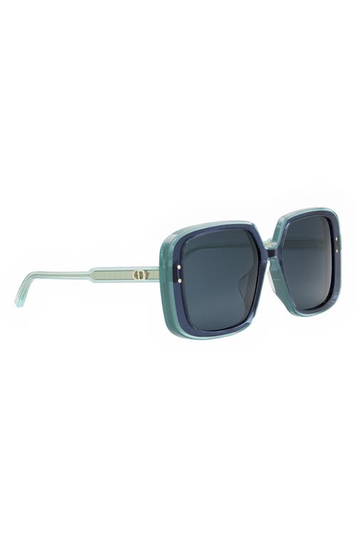 Shop Dior ‘highlight S3f 56mm Square Sunglasses In Shiny Blue/blue