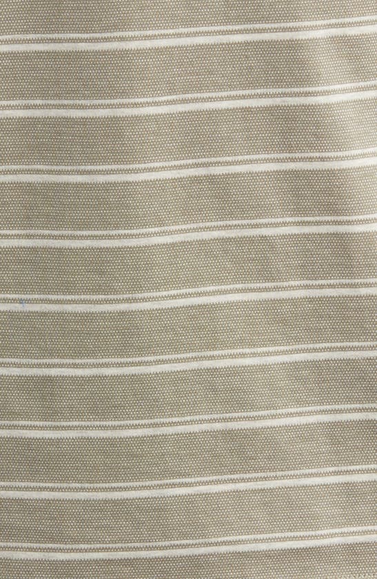 Shop Robert Barakett Meyer Stripe Jacquard Johnny Collar Cotton Polo In Olive