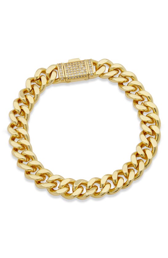 Shop Savvy Cie Jewels Cz Cuban Chain Bracelet In Yellow