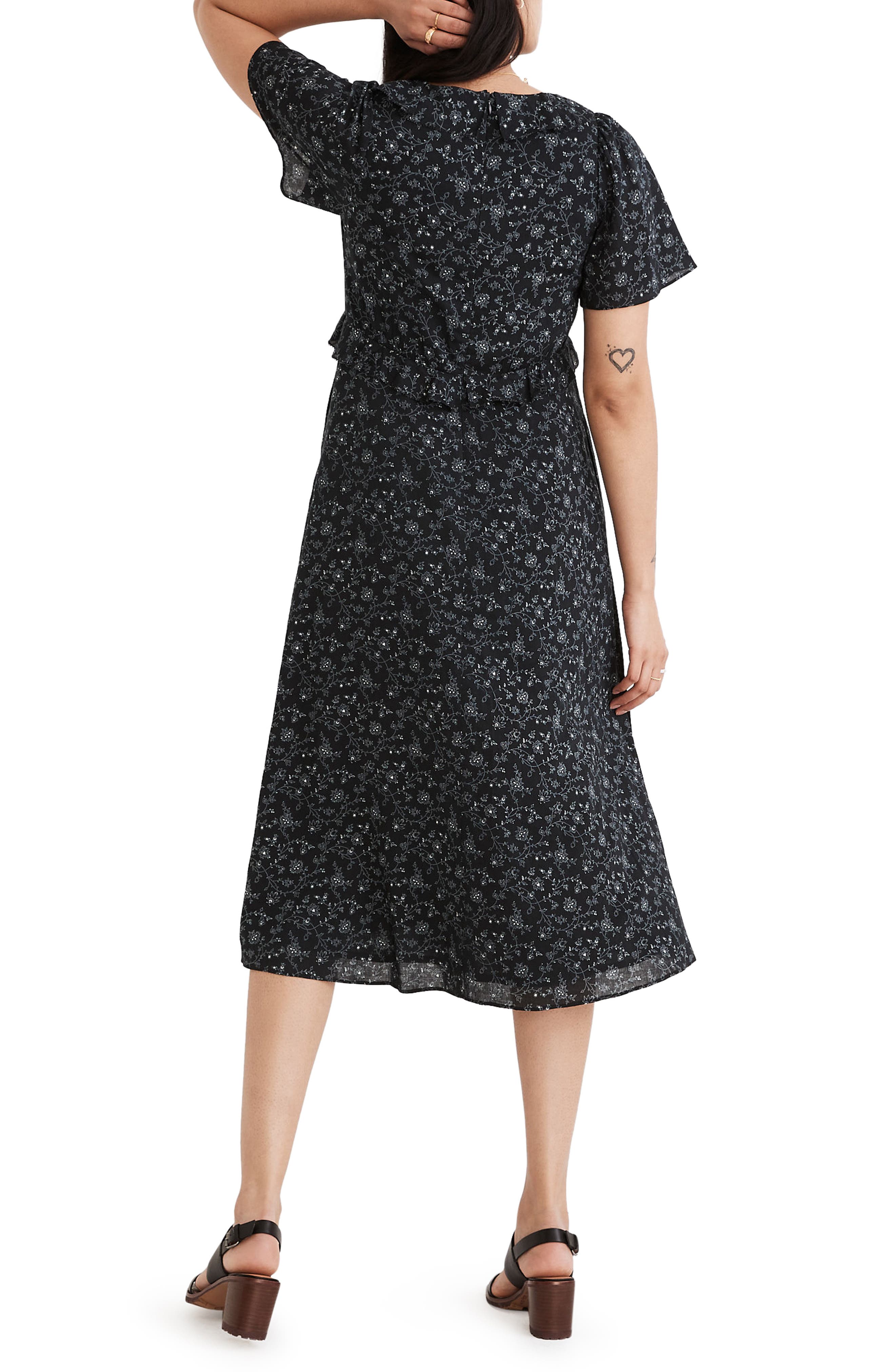 Madewell Dotted Vines Ruffle Tiered 