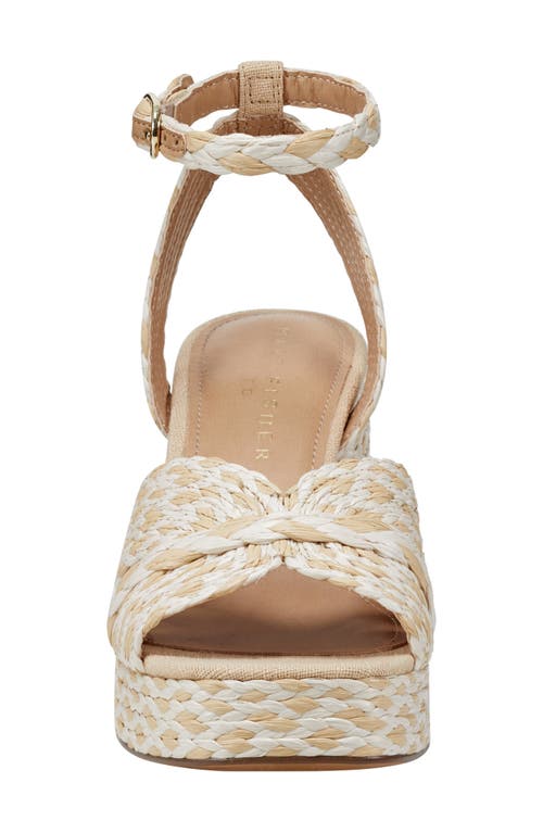 Shop Marc Fisher Ltd Janie Raffia Ankle Strap Platform Sandal In Light Natural/ivory