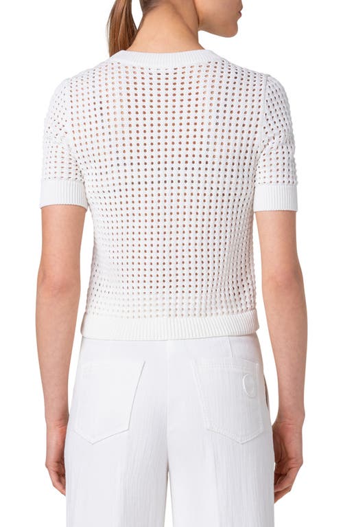 Akris Punto Dot Mesh Sweater In Cream