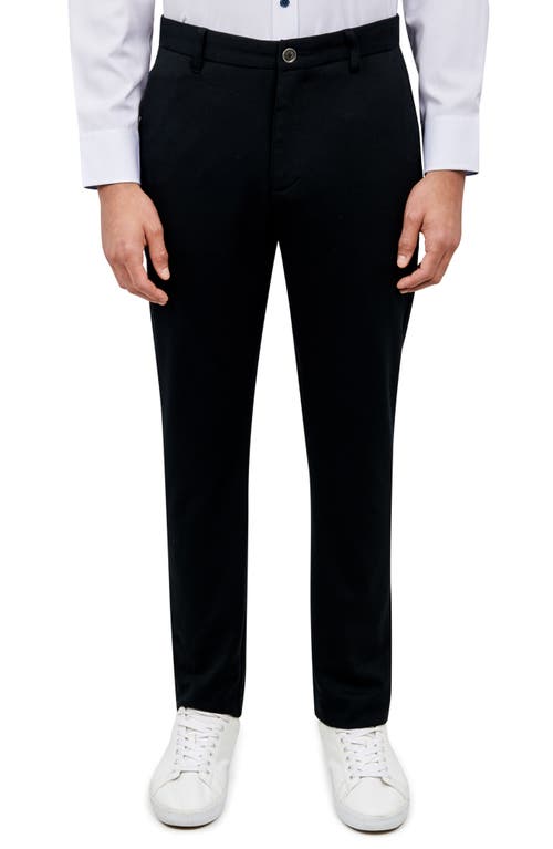 Shop Construct Solid Stretch Knit Trousers In Black