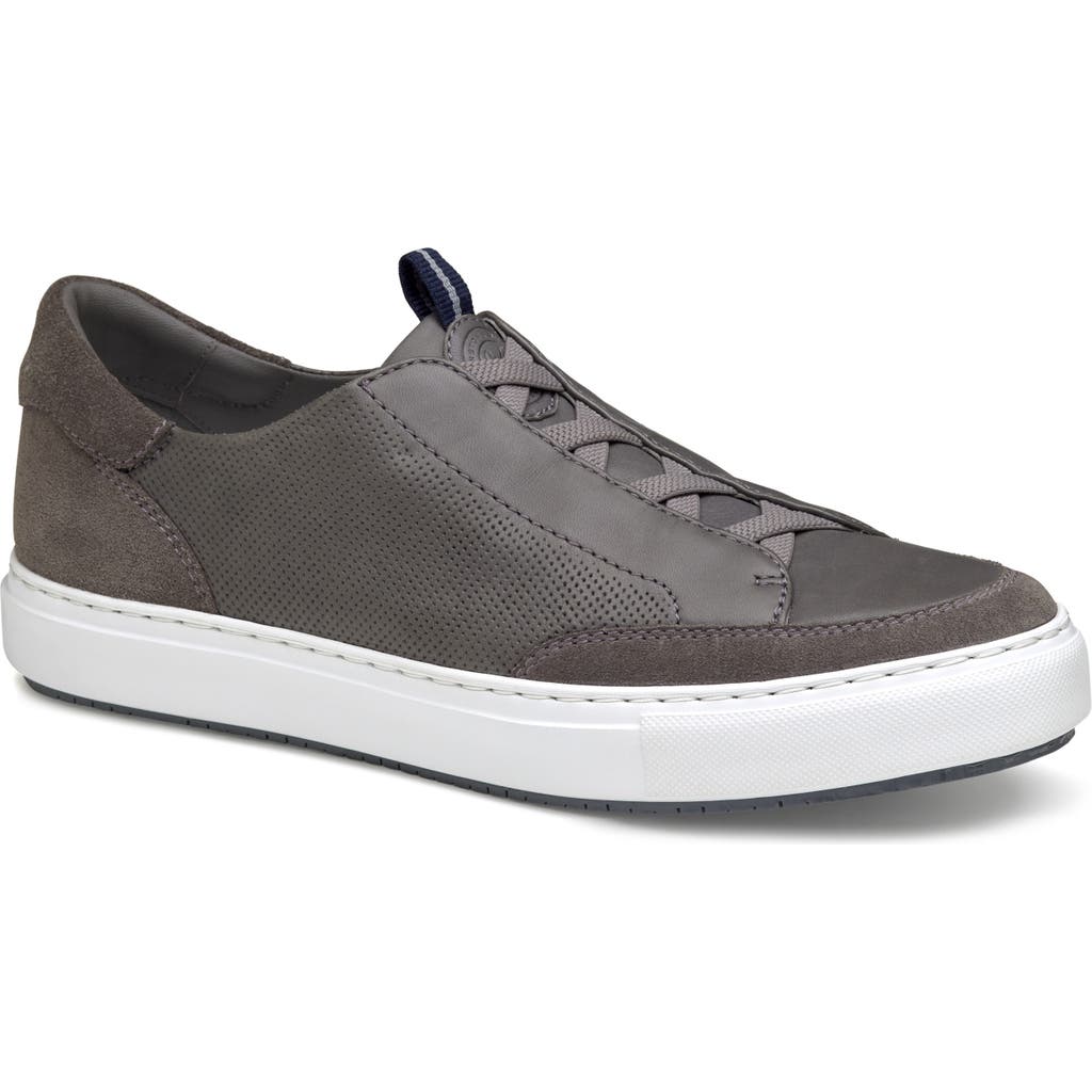 Johnston & Murphy Collection Johnston & Murphy Anson Stretch Water Resistant Trainer In Grey English Suede/sheepskin