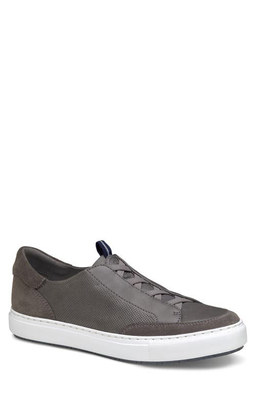 J & M COLLECTION Johnston & Murphy Anson Stretch Water Resistant Sneaker in Gray English Suede/Sheepskin