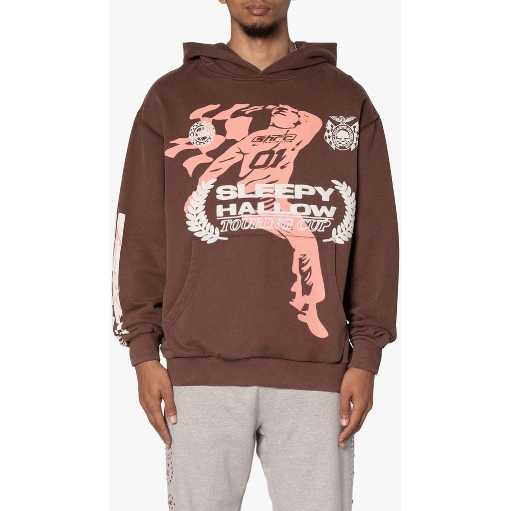 Mnml Shrc Touring Cup Hoodie In Brown