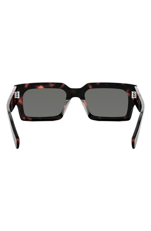 Shop Celine 54mm Rectangular Sunglasses In Dark Havana/smoke