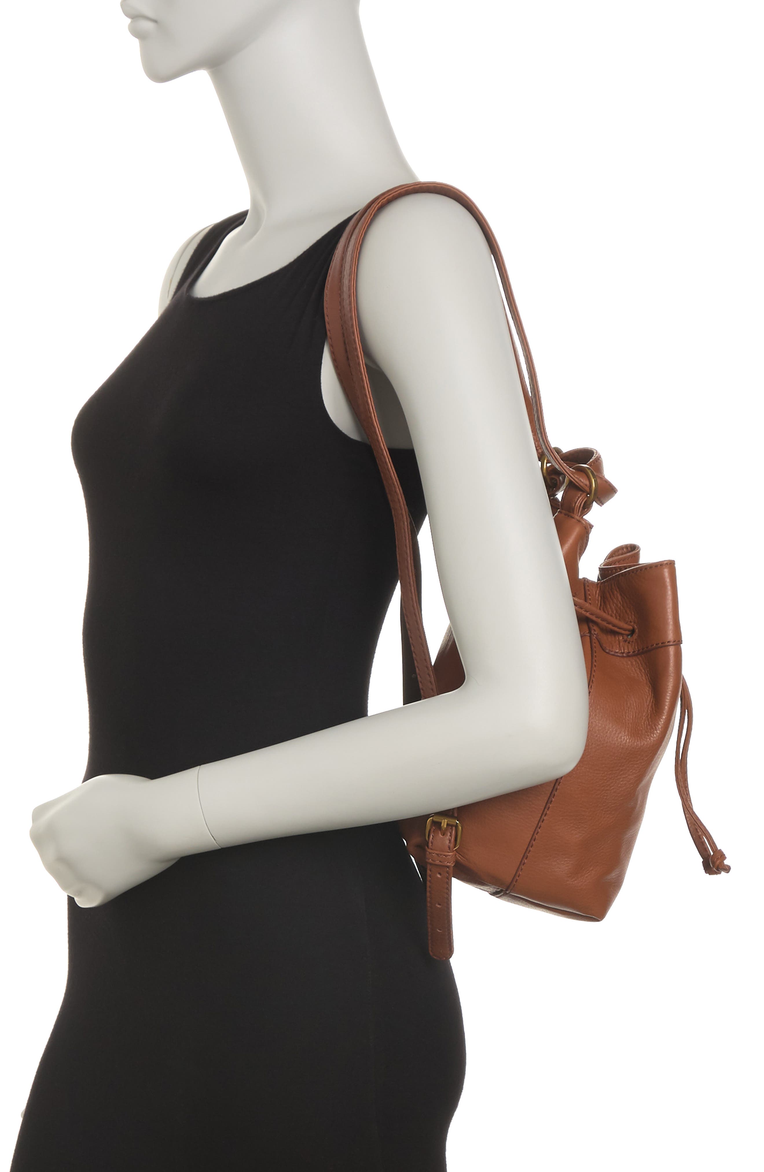 Hobo Ramble Leather Drawstring Backpack In Dusty Blue | ModeSens display picture 1