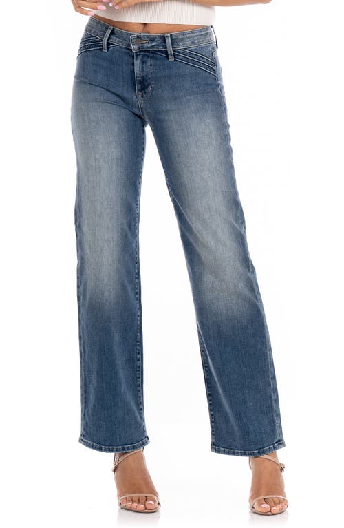 Fidelity Denim Magnolia Seamed Mid Rise Wide Leg Jeans in Amelia Blu