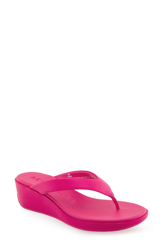 Aerosoles Isha Wedge Flip Flop Sandal In Virtual Pink Pu