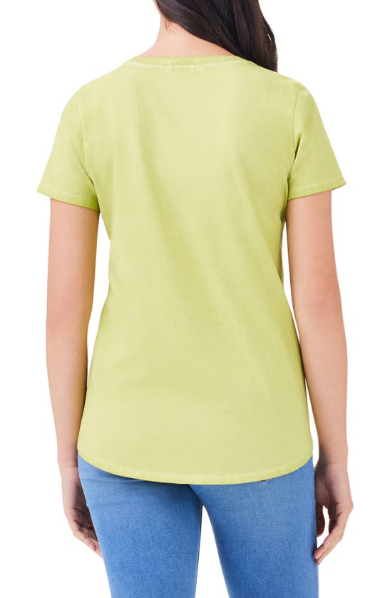 Shop Nzt By Nic+zoe Stretch Cotton Shirttail Hem T-shirt In Grasshopper