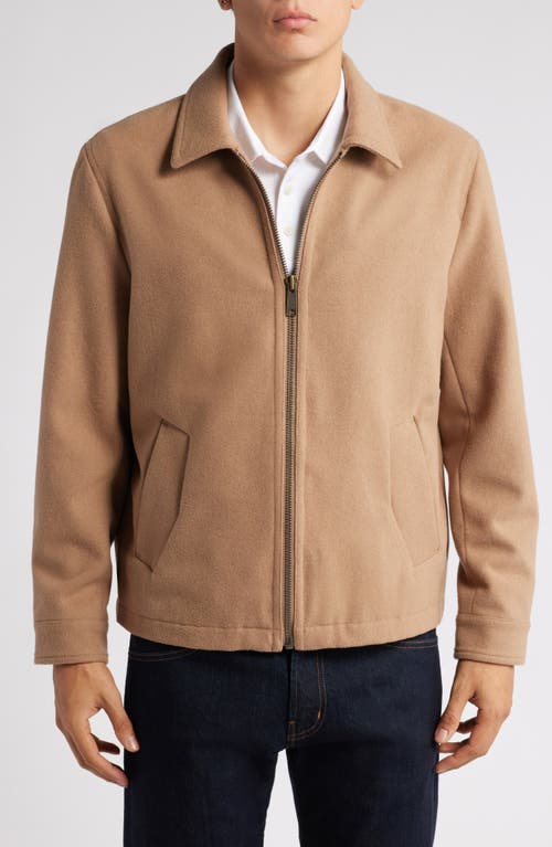 Shop Nordstrom Bouclé Zip Jacket In Tan Burro