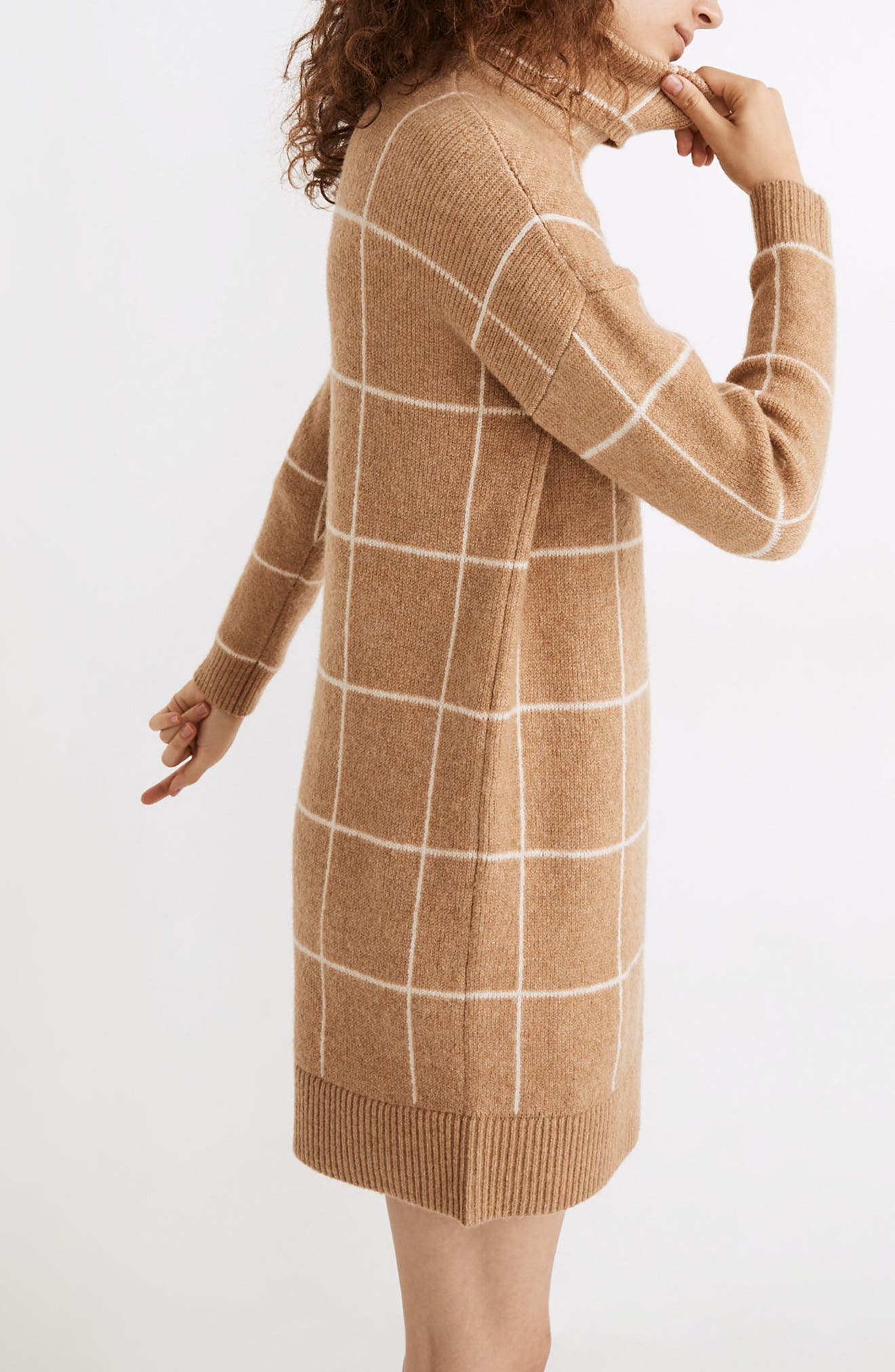 windowpane turtleneck sweater