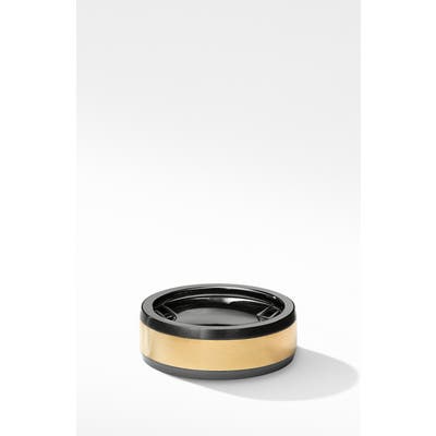 David Yurman Beveled Band Ring In Black Titanium With 18K Yellow Gold