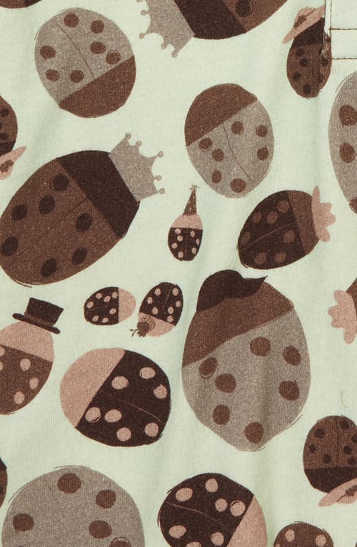 Naseberry Ladybug Print Organic Cotton Polo In Brown/beige/green