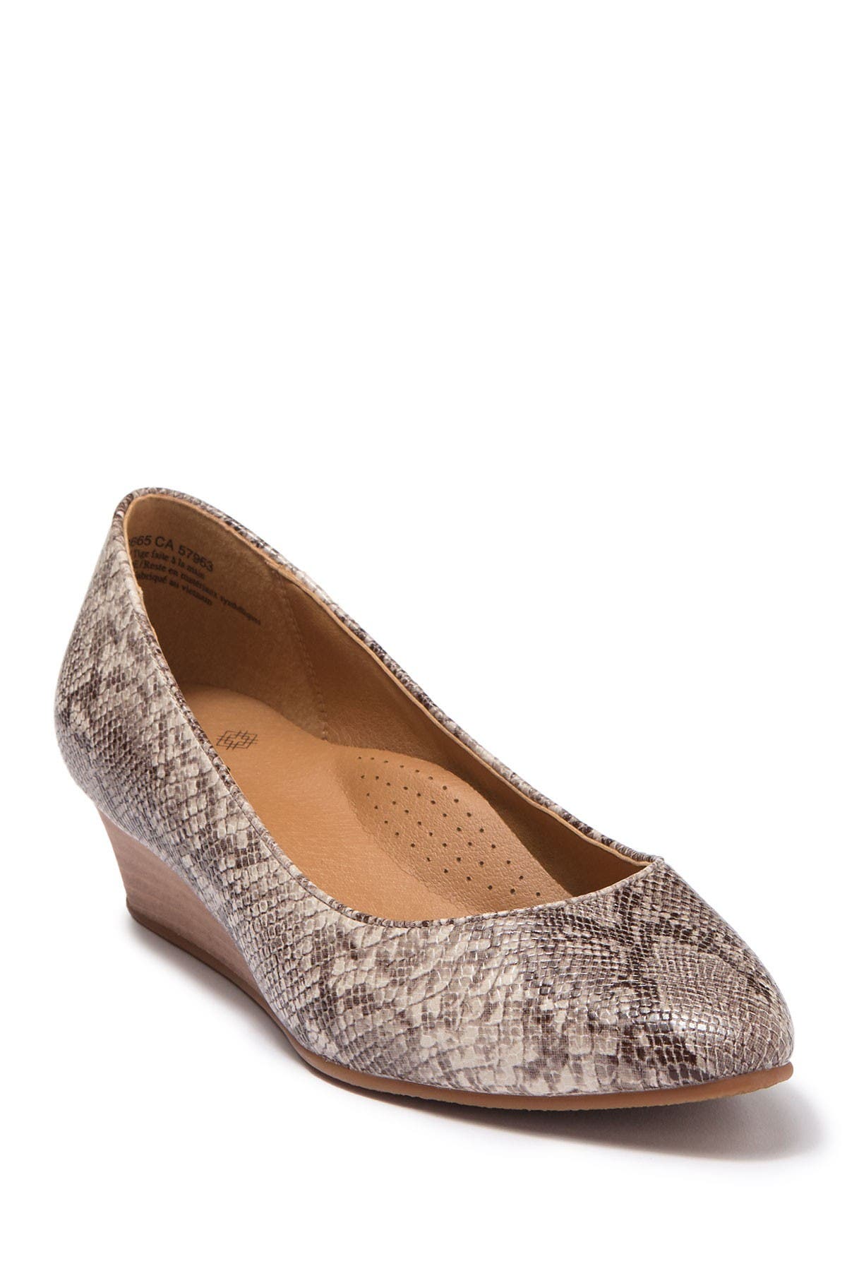 Francie Snakeskin Print Low Wedge Pump 