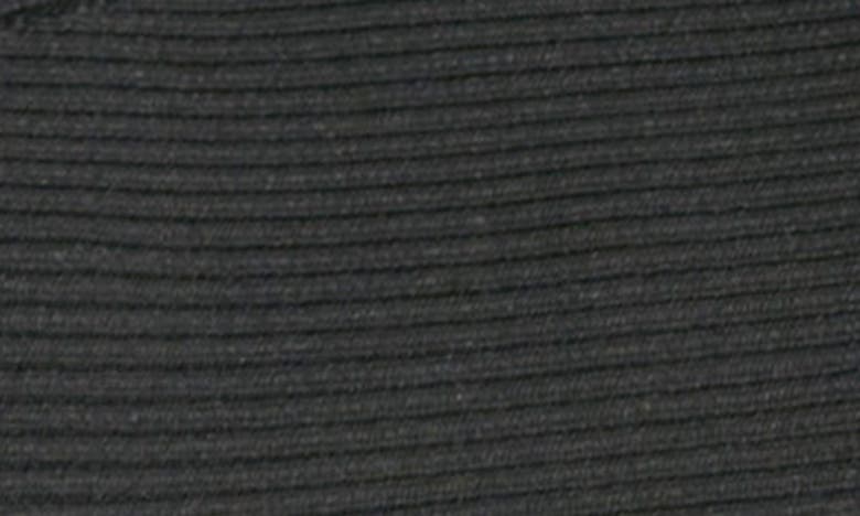 Shop Dkny Front Zip Long Sleeve Rib Midi Dress In Black