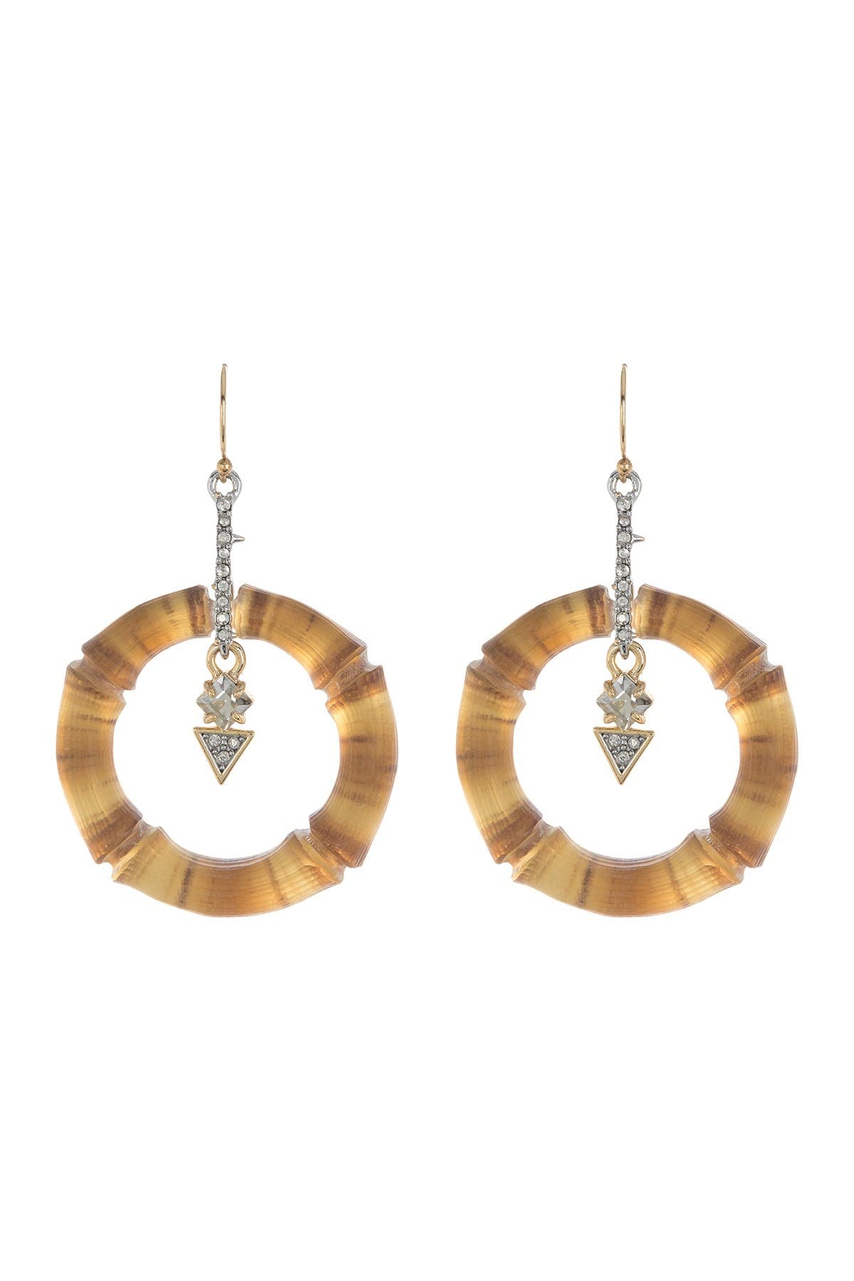 Alexis Bittar Dangling Bamboo Wire Earrings In Gld Bmboo