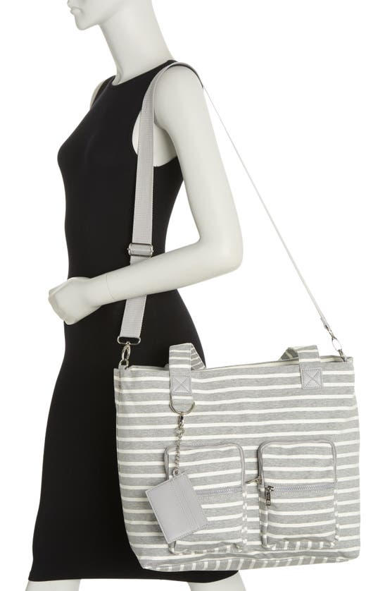 Madden Girl Jersey Weekend Bag In Gray White Stripe ModeSens