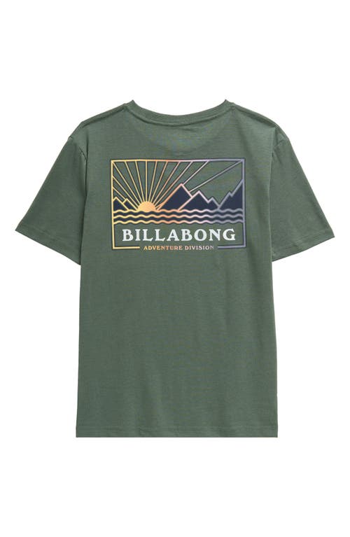 Shop Billabong Kids' Range Cotton Graphic T-shirt In Fern