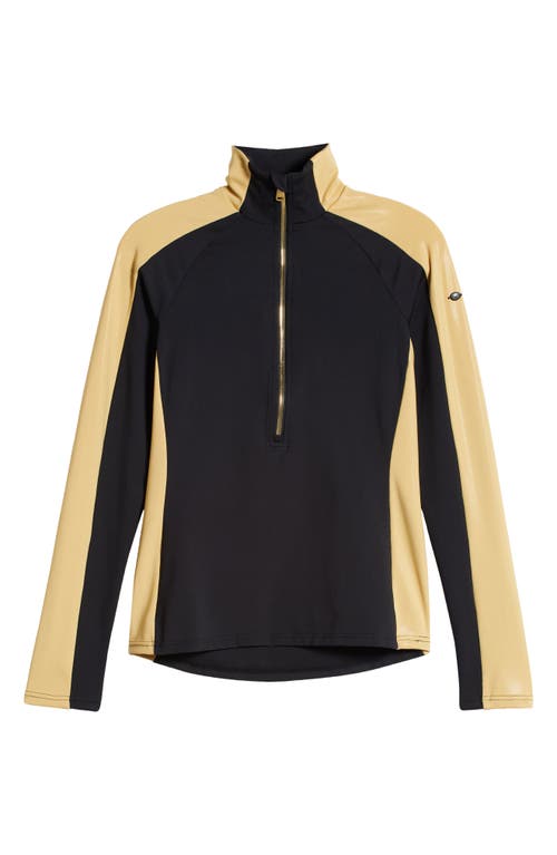 Shop Goldbergh Royal Ski Pully Half Zip Top In Black/gold