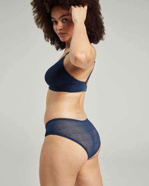 Nudea The Sheer Deco Hipster Brief In Navy