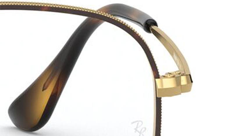 Shop Ray Ban 51mm Round Optical Glasses In Havana Gold